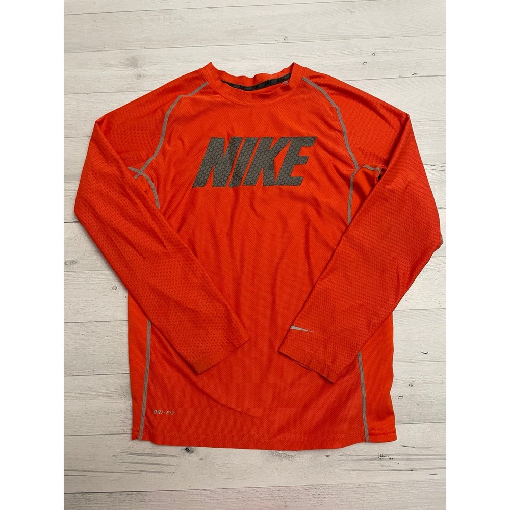 Nike drifit boy orange long sleeve‎ shirt youth large